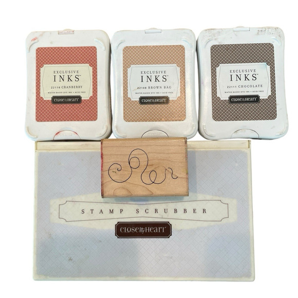 Close to My Heart Lot 5 Rubber Stamp Ink Swivel Lid Pads Scrubber Stamp J220 - Picture 1 of 5